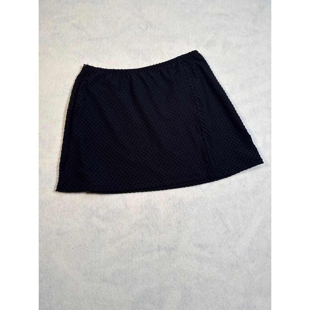 Gottex Womensβ M Skirt - Mini Black Textured Side Slit 23DD413 NEW Womens M